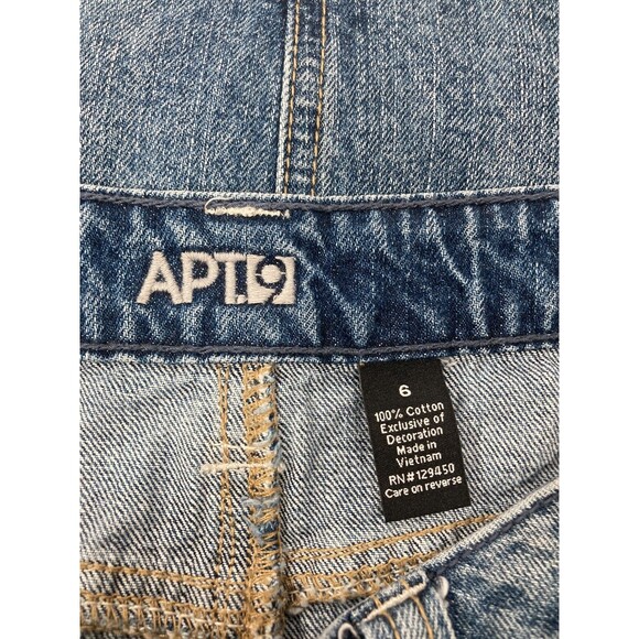 Apt. 9 Denim Mini Skirt Size 6 Distressed Cut Off Raw Hem 100% Cotton EUC - Picture 4 of 4